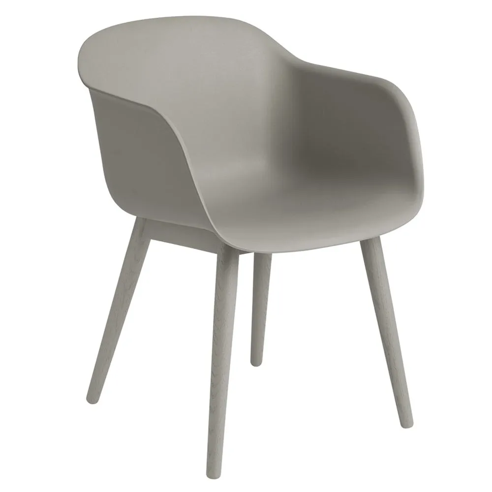 Muuto Fiber Armchair Wood Base Normal Shell Grey/Grey 3