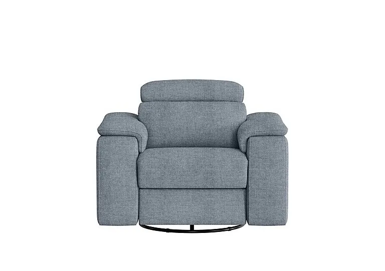 Davide Fabric Swivel Rocker Power Recliner Chair - Baby Blue - Sofas and Armchairs