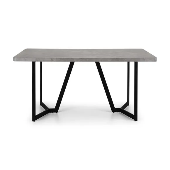 Miller 6 Seater Dining Table, Concrete Effect 3