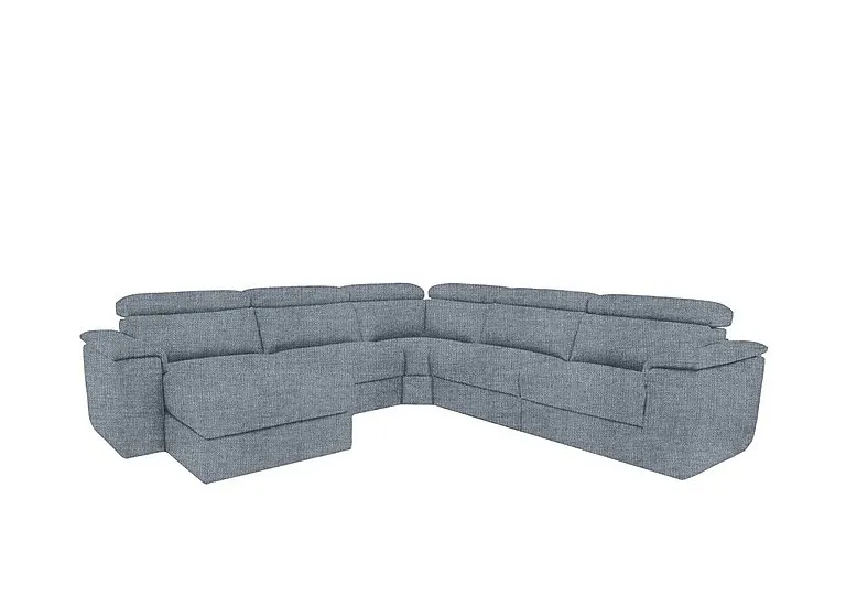 Davide Large Fabric Left Hand Facing Corner Sofa with Chaise End - Baby Blue - Sofas and Armchairs - In Time for Christmas