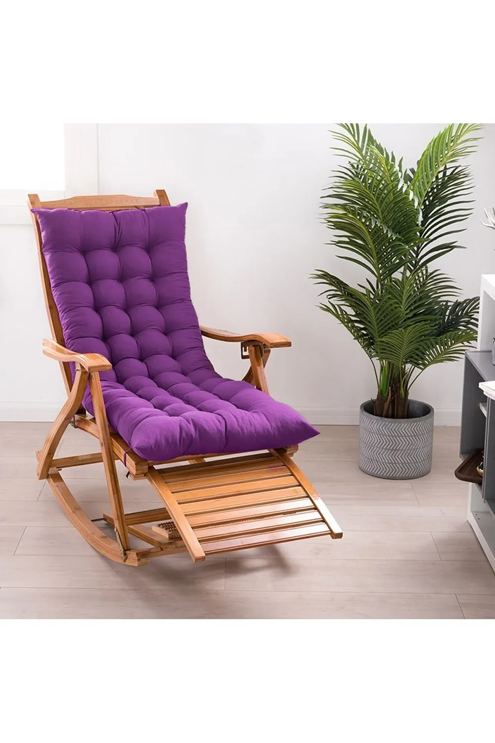 Living and Home Dark Purple Soft Comfortable Lounge Chair Cushion, 125cmW x 48cmD