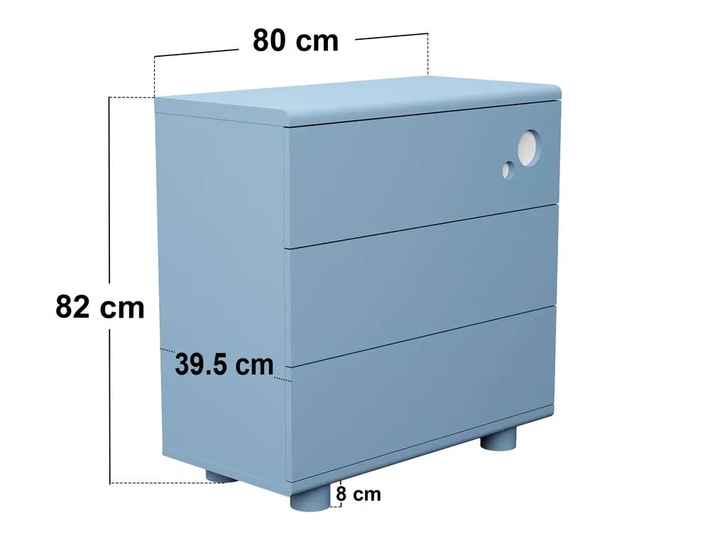 Flair Livana 3 Drawer Chest Blue 6
