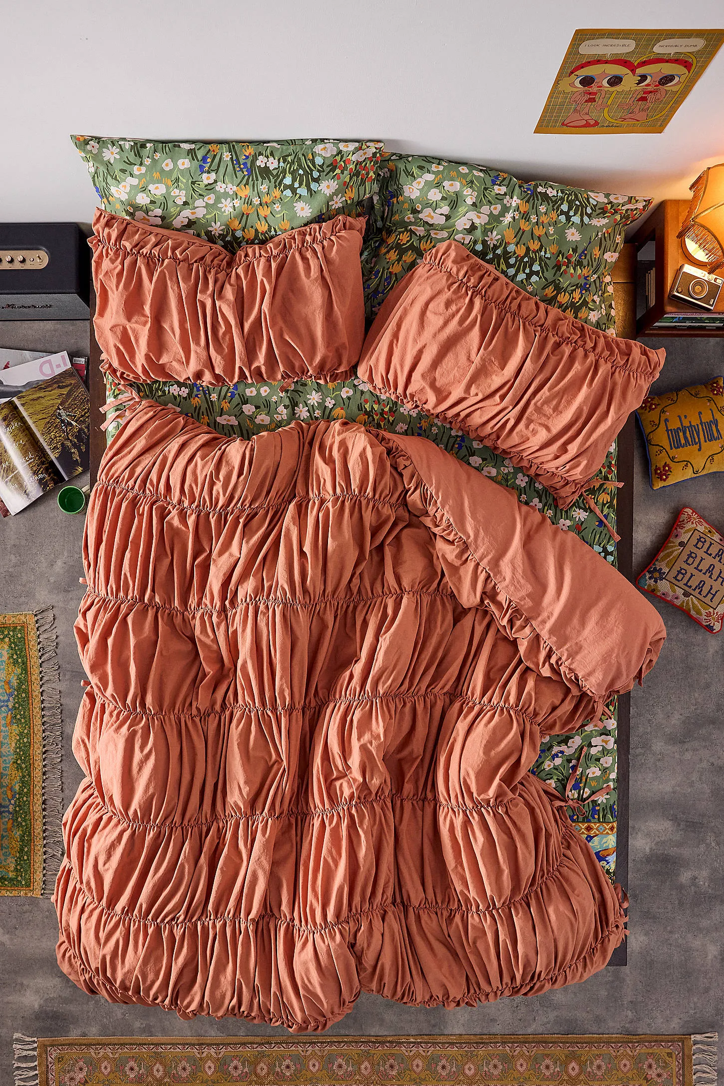 Cinched Duvet Set - Rust 1