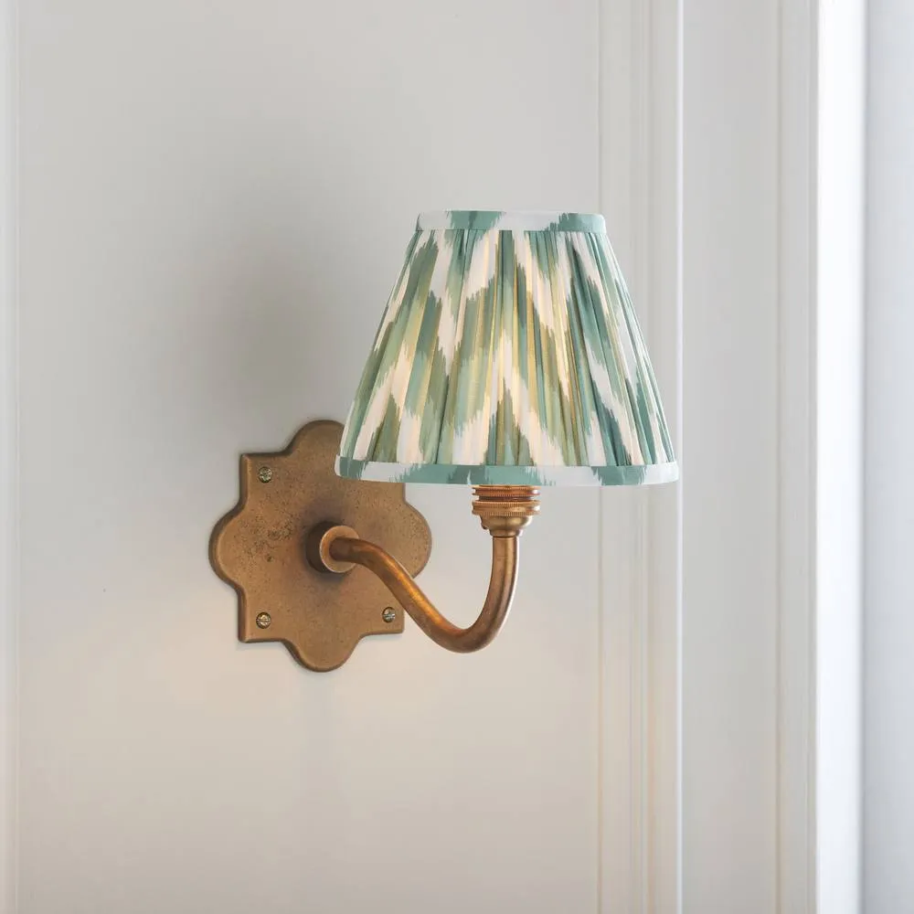 Netlighting Anvil Curve & Zigzag 16cm Wall Lamp Antique Brass Cotswold Green in Gold 4