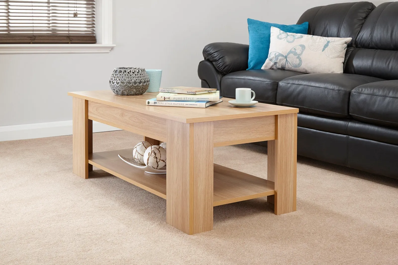 GFW Lift Up Coffee Table in Light Oak 1