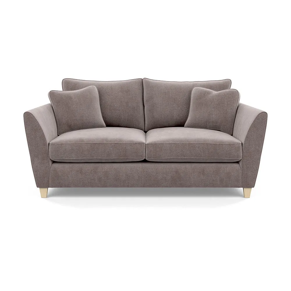 Heal's Torino 3 Seater Sofa Smart Luxe Velvet Mushroom Natural Feet 1