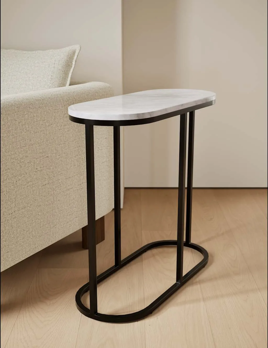 Gallery Direct Farley Oval Sofa Side Table Black