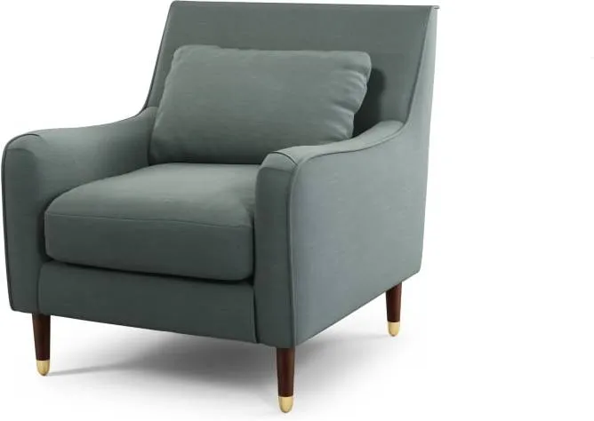 Content by Terence Conran Oksana Armchair, Athena Dark Grey with Dark Wood Brass Leg