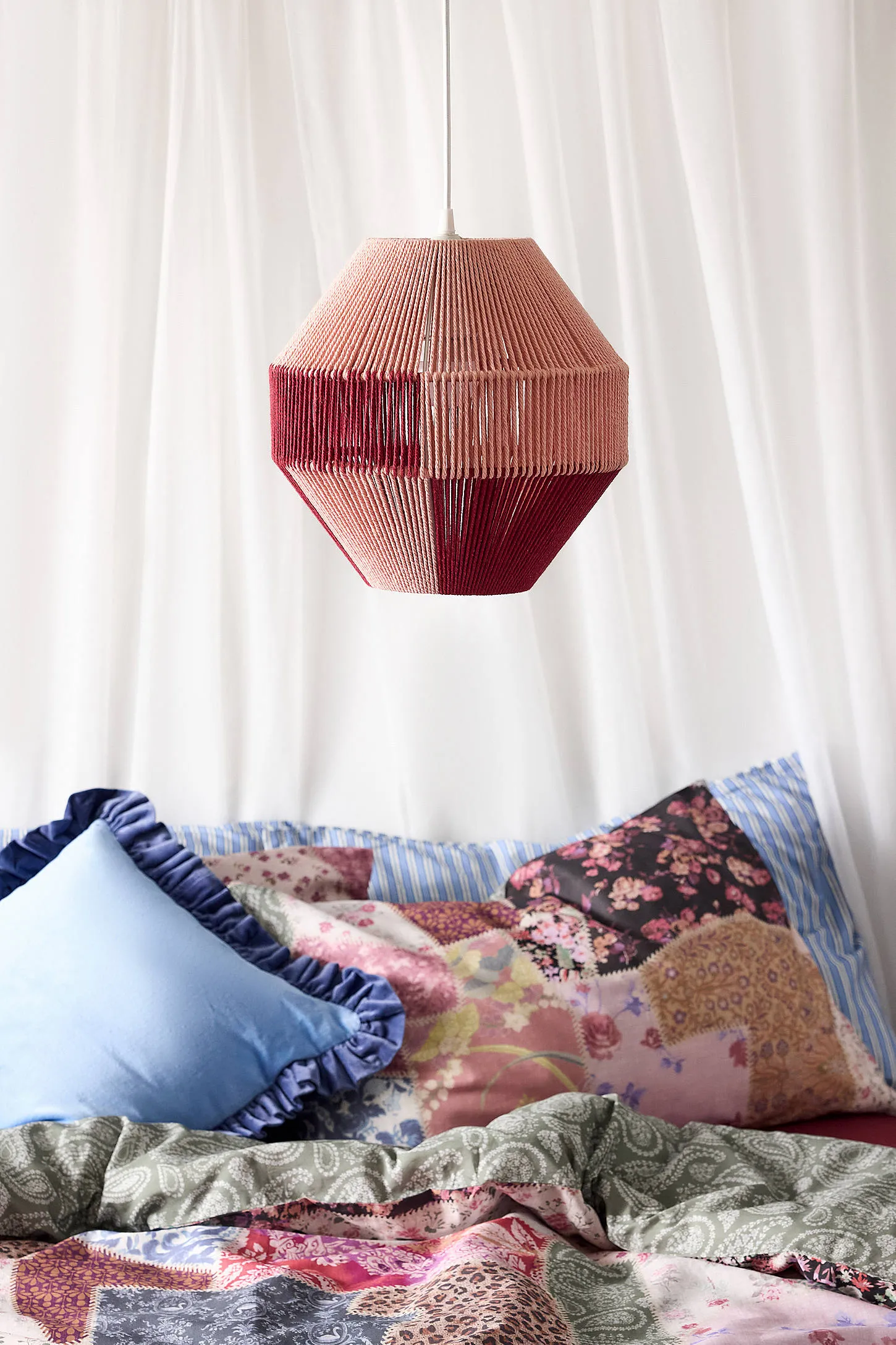 Octagon String Lamp Shade - Pink