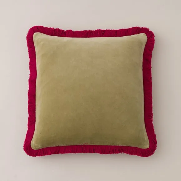 Clara Contrast Fringe Square Cushion Cover 3