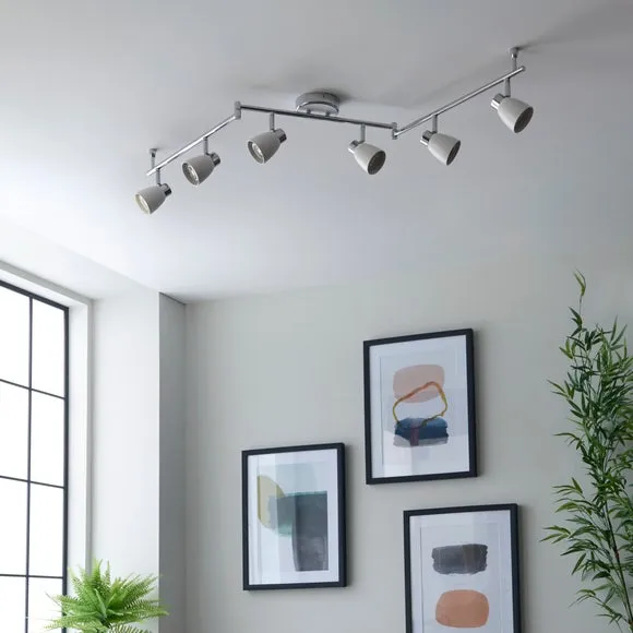 Alto 6 Light Chrome Semi Flush Spotlight Bar 4
