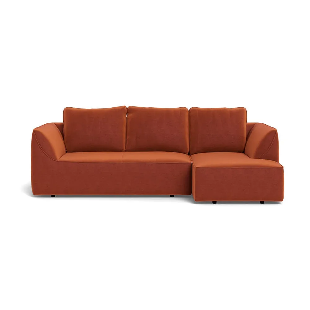 Heal's Morven RHF Corner Chaise Sofa Cotton Velvet Russet 1