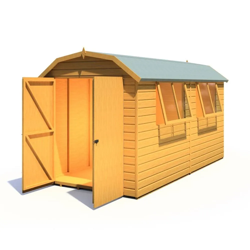 Shires Barn 12x6 DD Premium Sheds - L197.8 x W371.4 x H212.8 cm in Brown 2