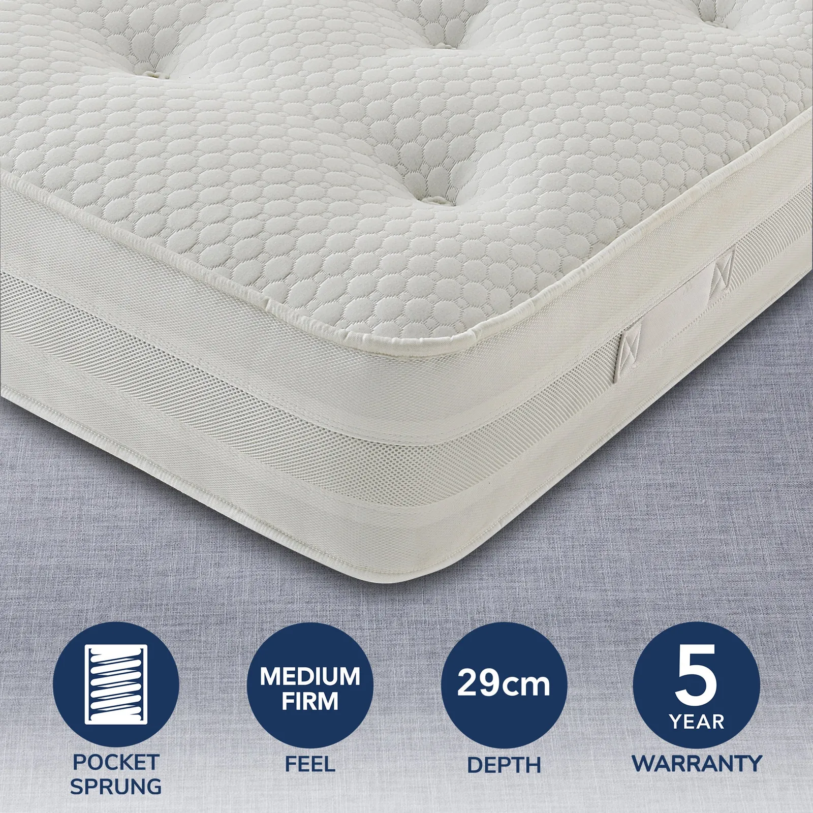 Silentnight Medium Firm 1200 Pocket Mattress White