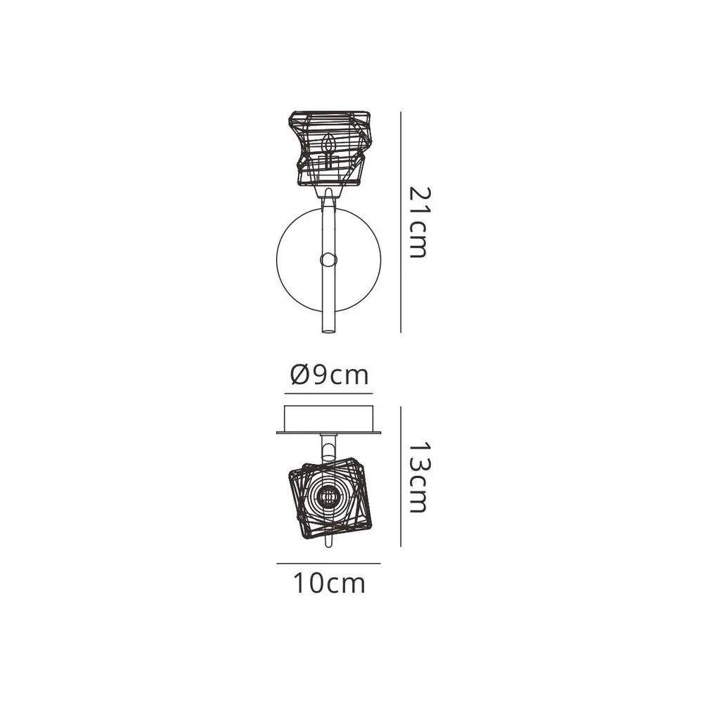 Netlighting Iku Wall Lamp Switched 1 Light G9 Satin Nickel in Grey 2