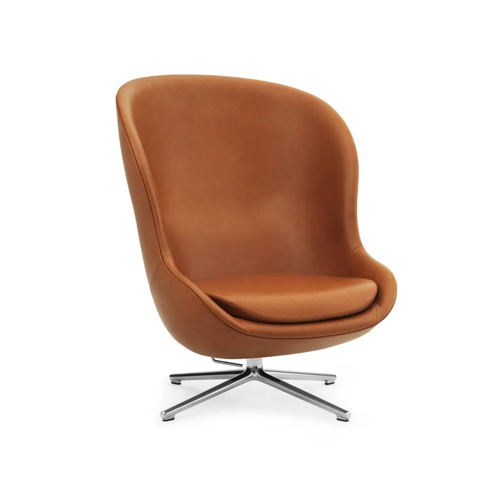 Normann Copenhagen Hyg Lounge Chair High Swivel Alu Tilt Ultra Leather 2