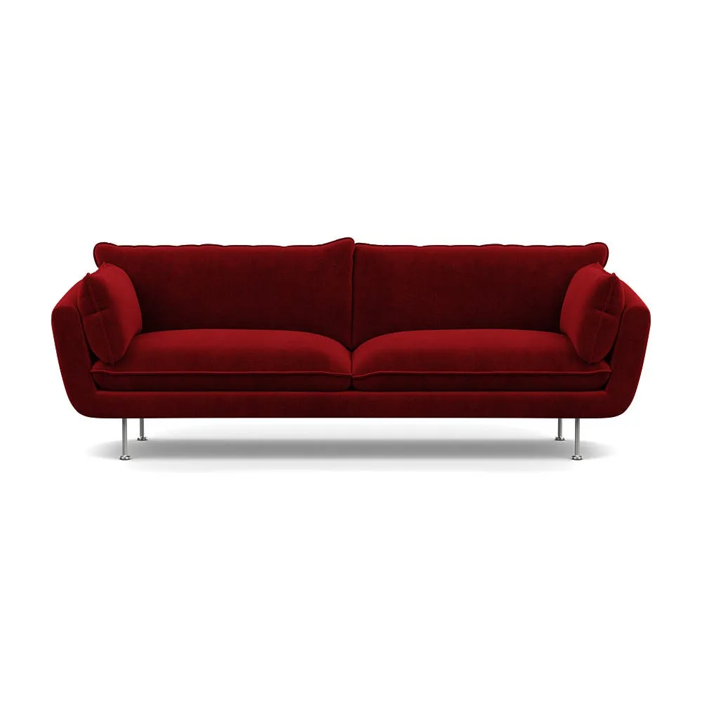 Heal's Allora 4 Seater Sofa Smart Luxe Velvet Mulberry Stainless Steel Feet