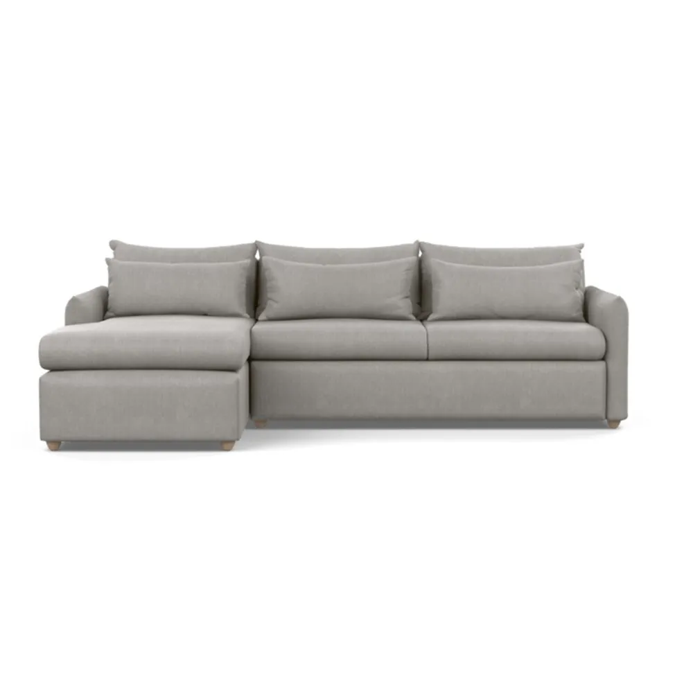 Heal's Pillow Large Left Hand Corner Chaise Texture Pale Grey Natural Feet