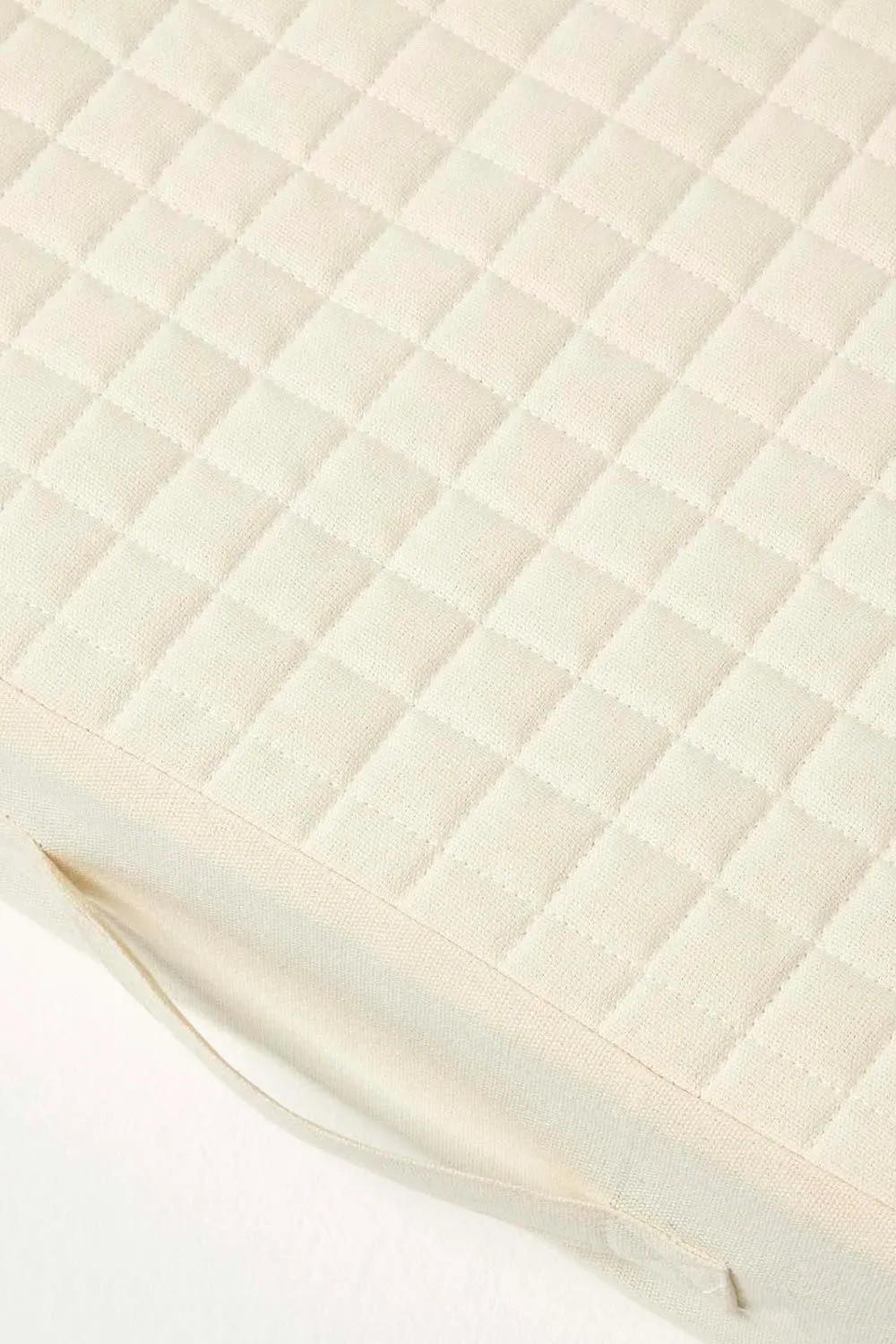 Homescapes Quilted Cotton 3 Seater Orthopaedic Booster Cushion Cover in Cream 6