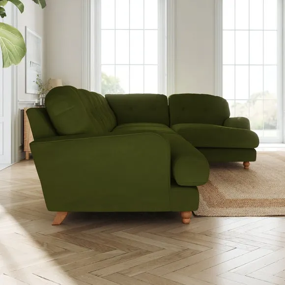 Martha Matte Plush Velvet Full Corner Sofa 2
