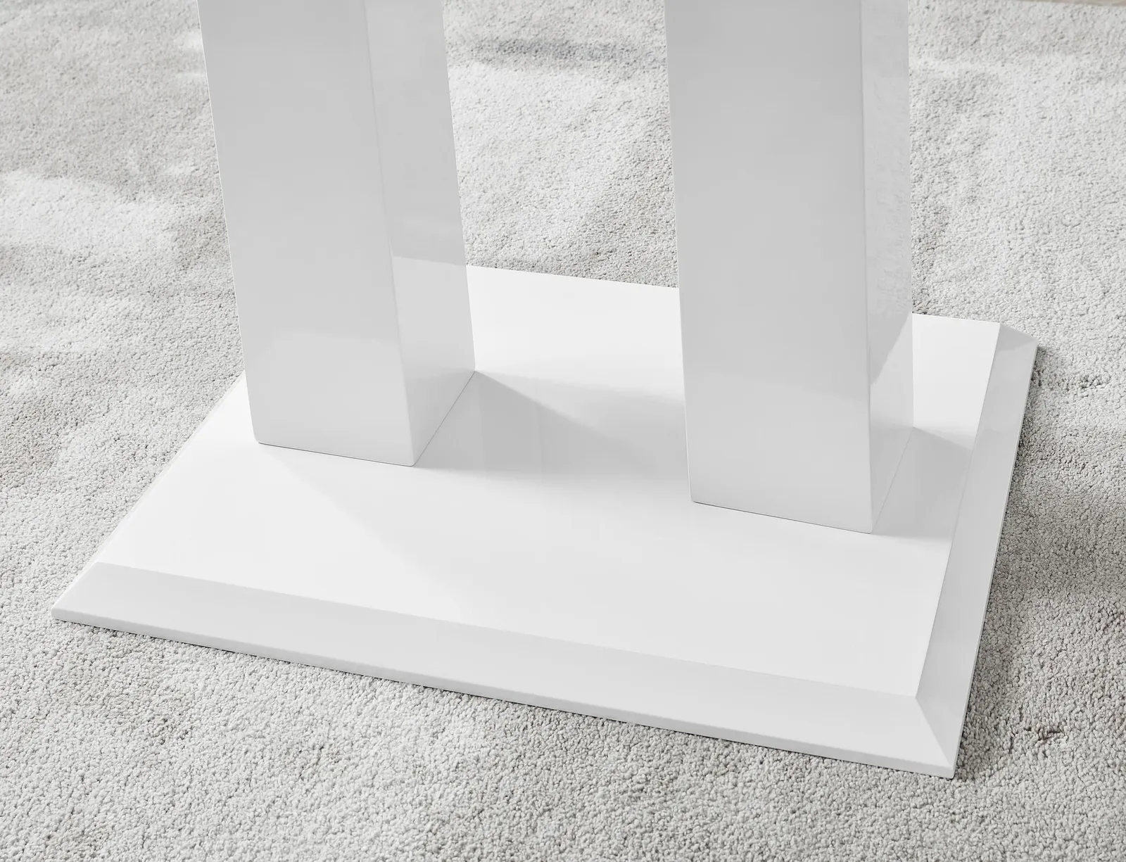 FurnitureboxUK Imperia 4 Seater Modern White High Gloss Rectangular Dining Table & 4 Milan Velvet Chairs in Grey 6