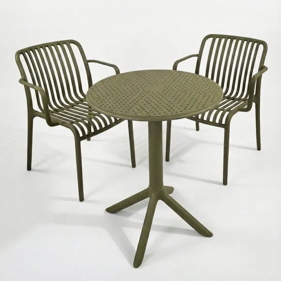 Bergen Round Bistro Table with 2 Alma Armchairs 2