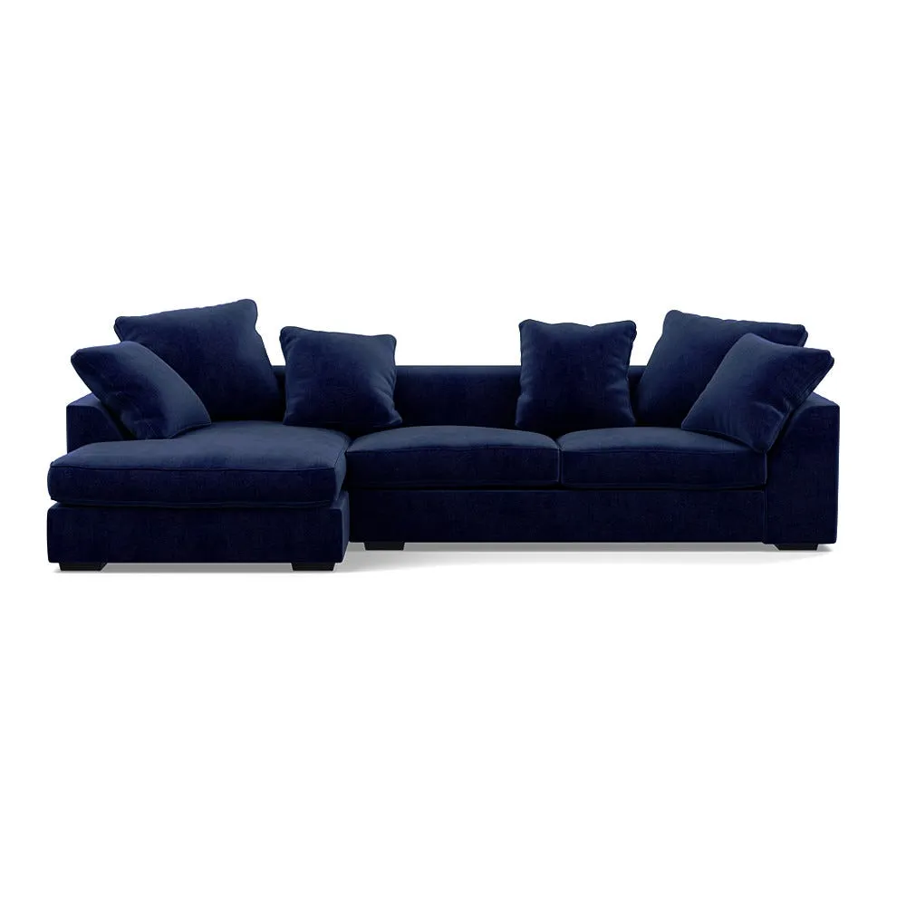 Heal's Cumulus LHF Corner Sofa Smart Luxe Velvet Midnight Black Feet 1