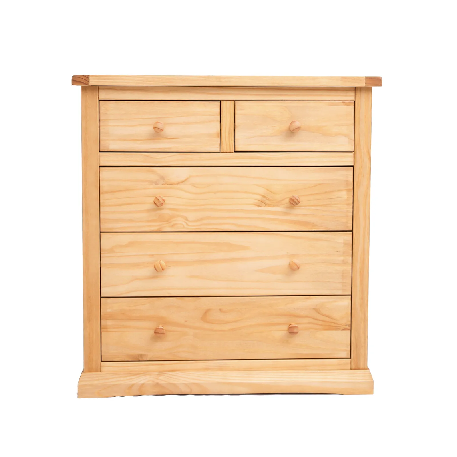Cabinet Bits Lucca 5 Drawer Chest of Drawers Wood Knob in Light Brown 2