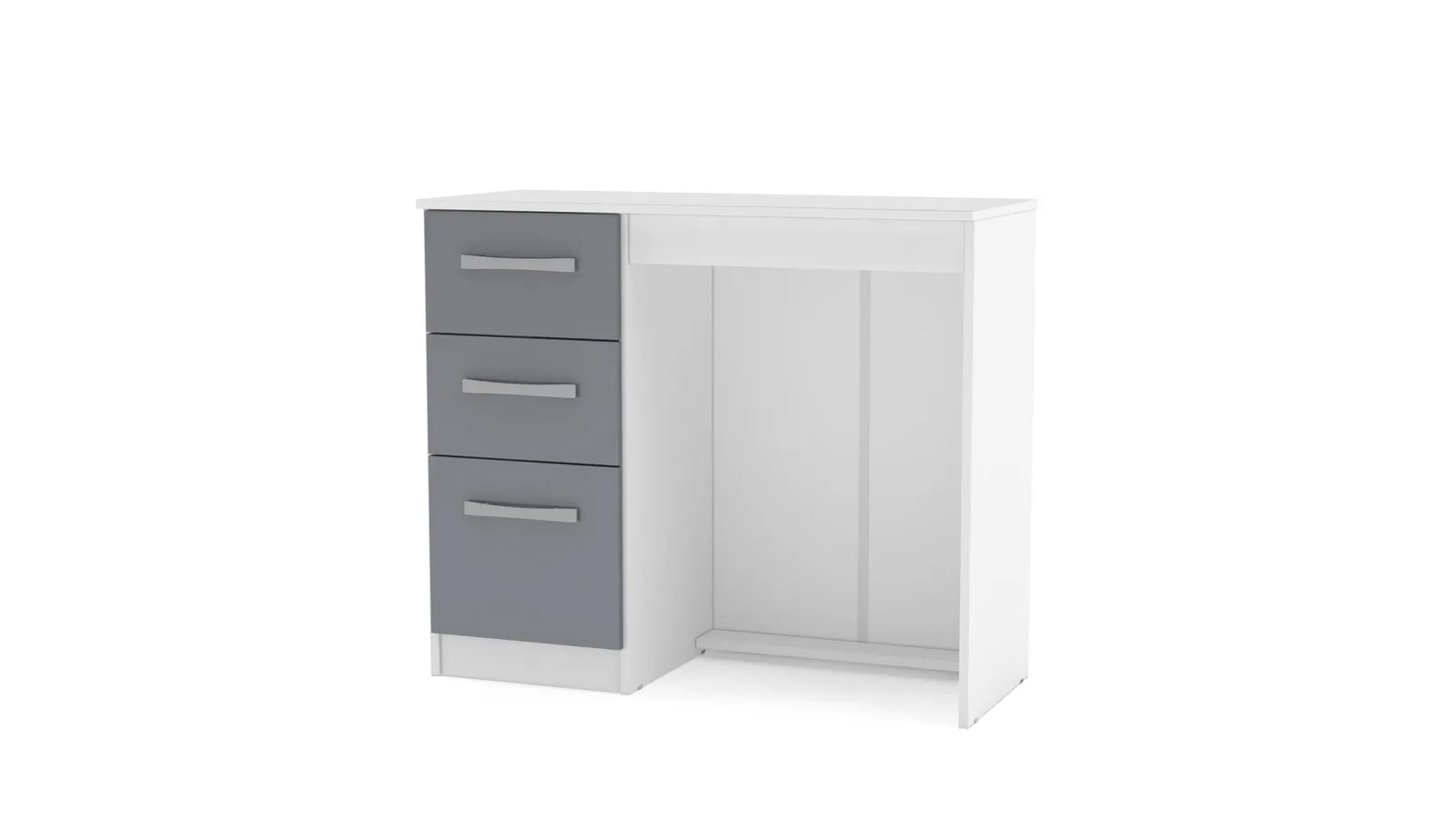 Birlea Lynx 3 Drawer Dressing Table White & Grey 5