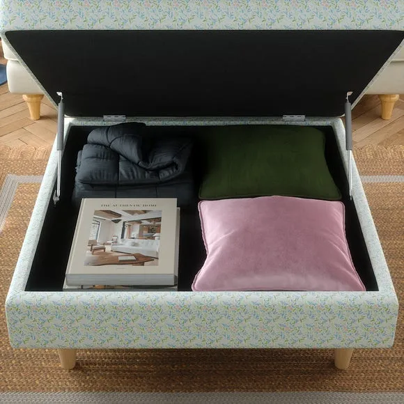 Zoe Ditsy Floral Square Storage Footstool 3