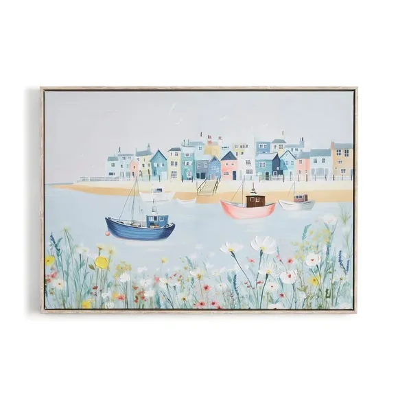 Seaside Beach Hut Framed Canvas 3