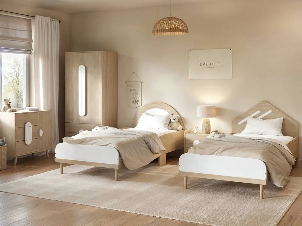 Flair Noah Single Bed Oak in White 3