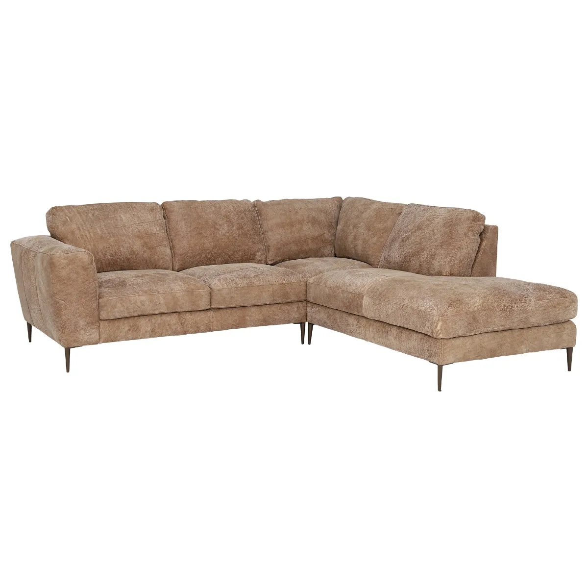 New Troy Right Hand Facing Leather Chaise Sofa