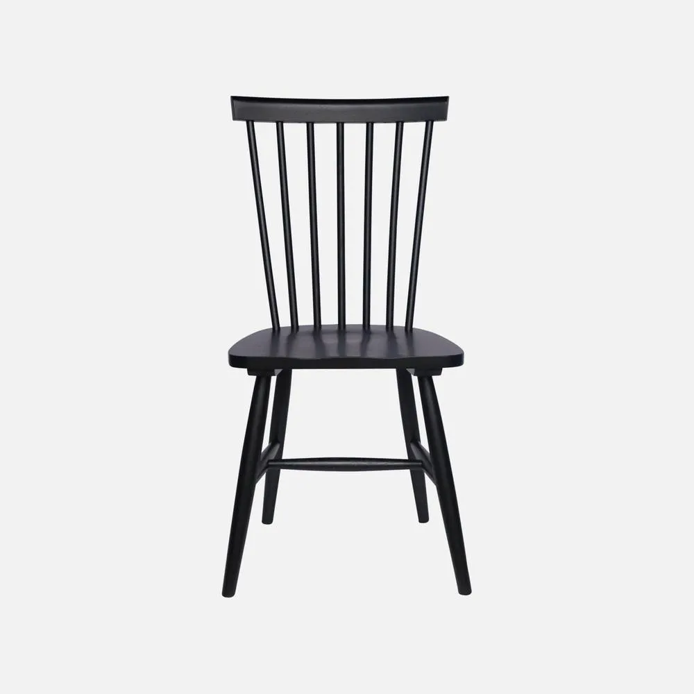 sweeek Set Of 4 Hevea Wooden Chairs in Black 3