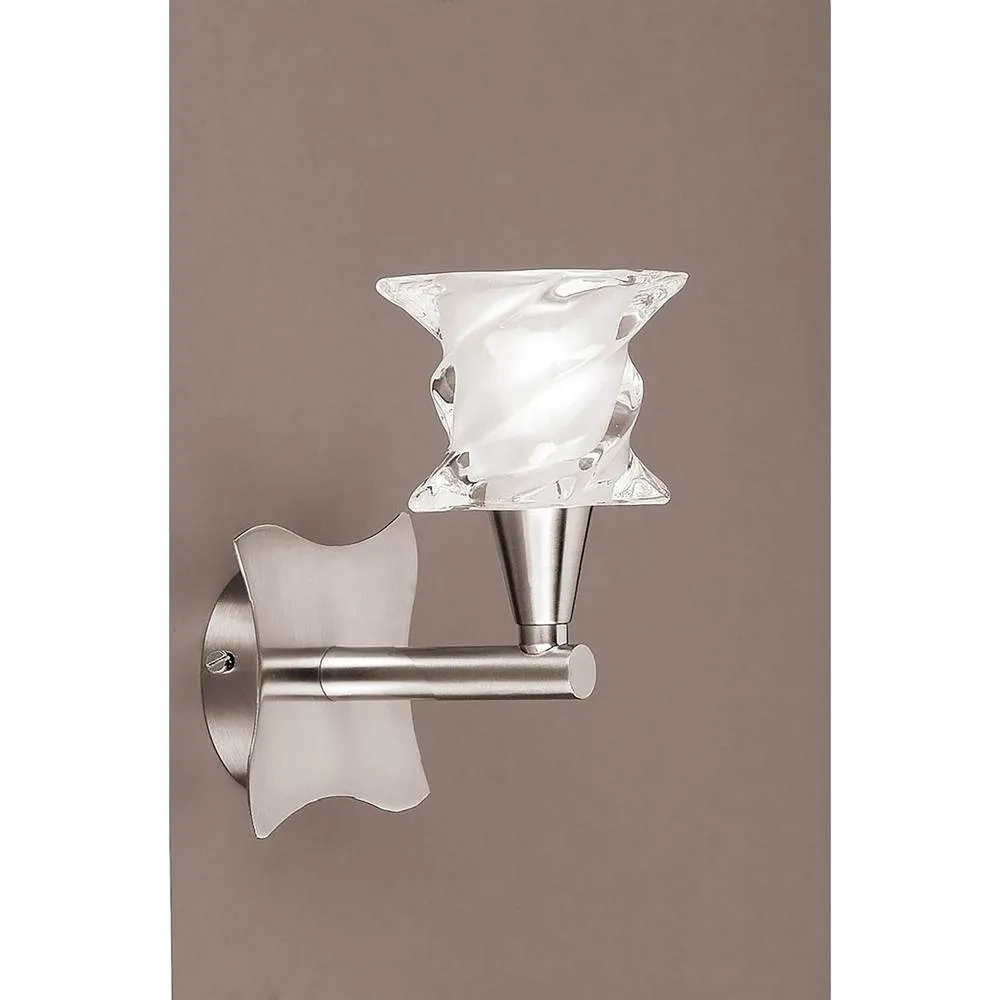 Netlighting Salomon Wall Lamp Switched 1 Light G9 Satin Nickel in Grey 2