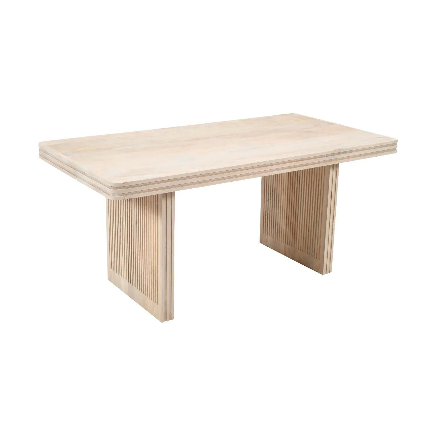 IH Design Paloma Carved Mango Wood Dining Table 6 Seater in Brown