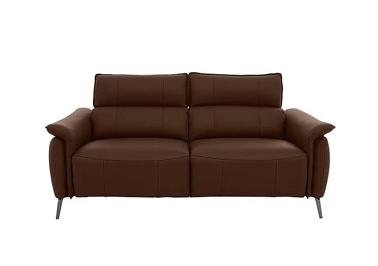 Jude Leather 3 Seater Recliner Sofa with Headrests and Power Lumbar - Chocolate Cat - Sofas and Armchairs - In Time for Christmas