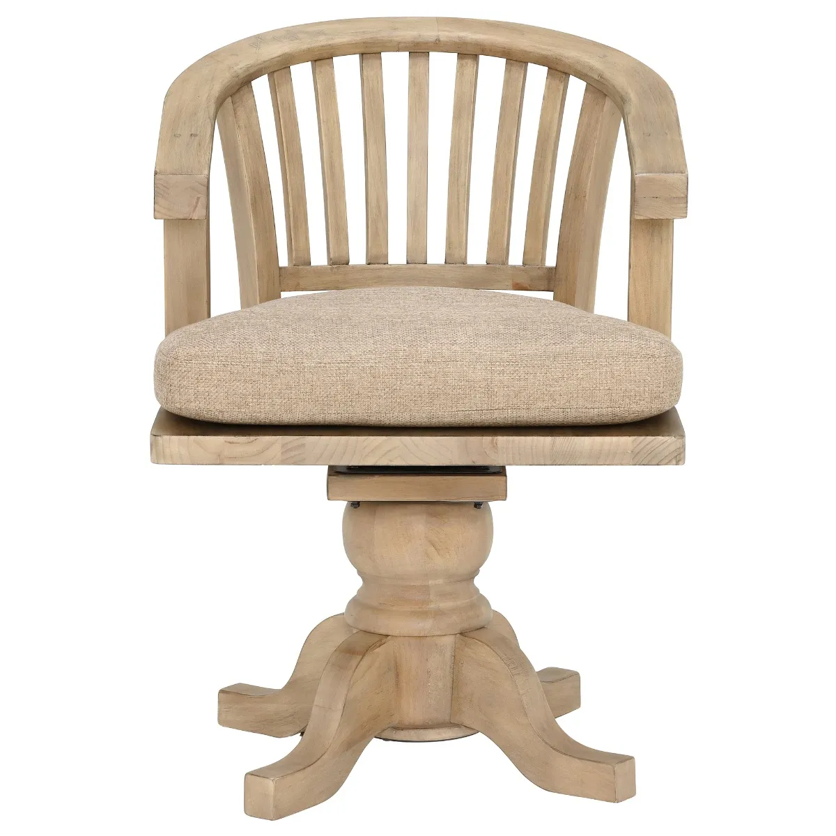 Verberie Swivel Office Chair With Seat Pad, Brown | Barker & Stonehouse 2