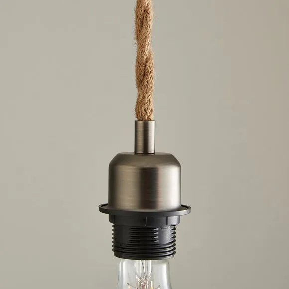 Fentress Twisted Jute Pendant Flex Ceiling Light Cable 2