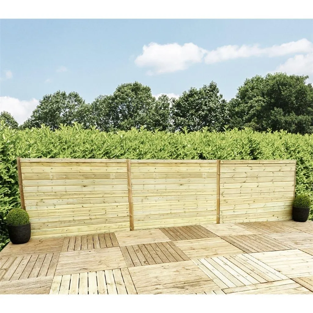Marlborough 4FT Horizontal Pressure Treated 12mm Tongue & Groove Fence Panel in Natural