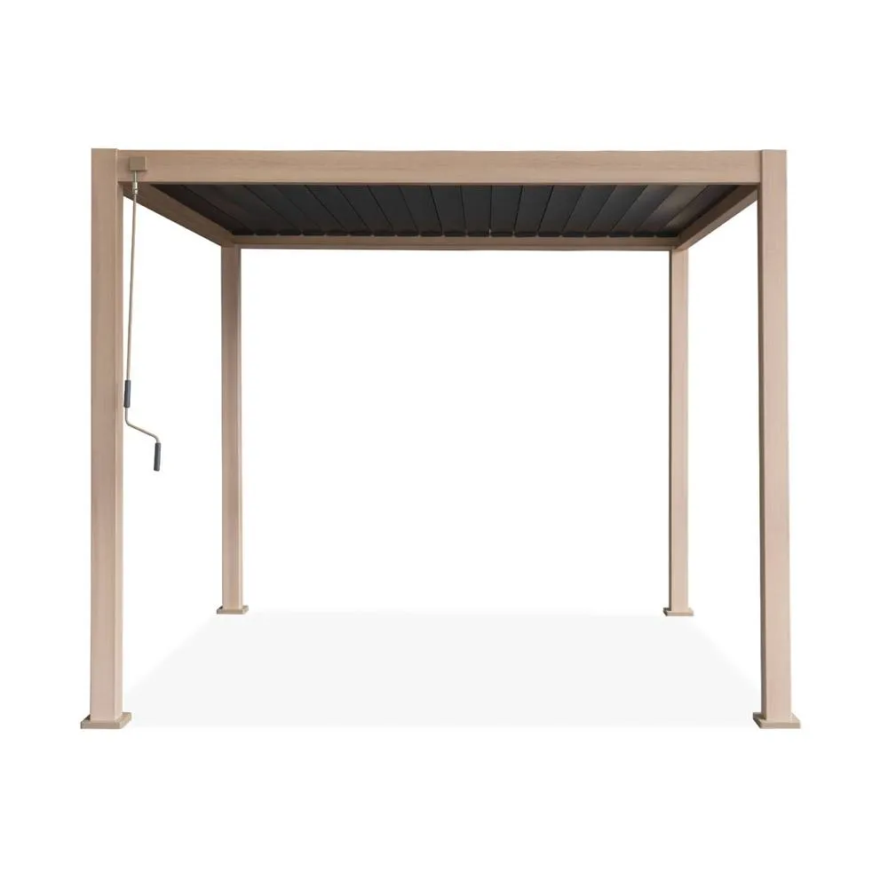 sweeek Louvered pergola aluminium 3 x 3m V2 in Brown 6