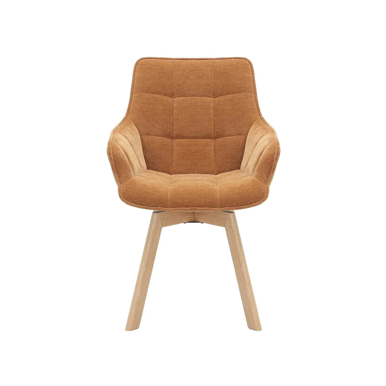 Jasper Dining Armchair With 360 Swivel, Orange Fabric | Barker & Stonehouse 2