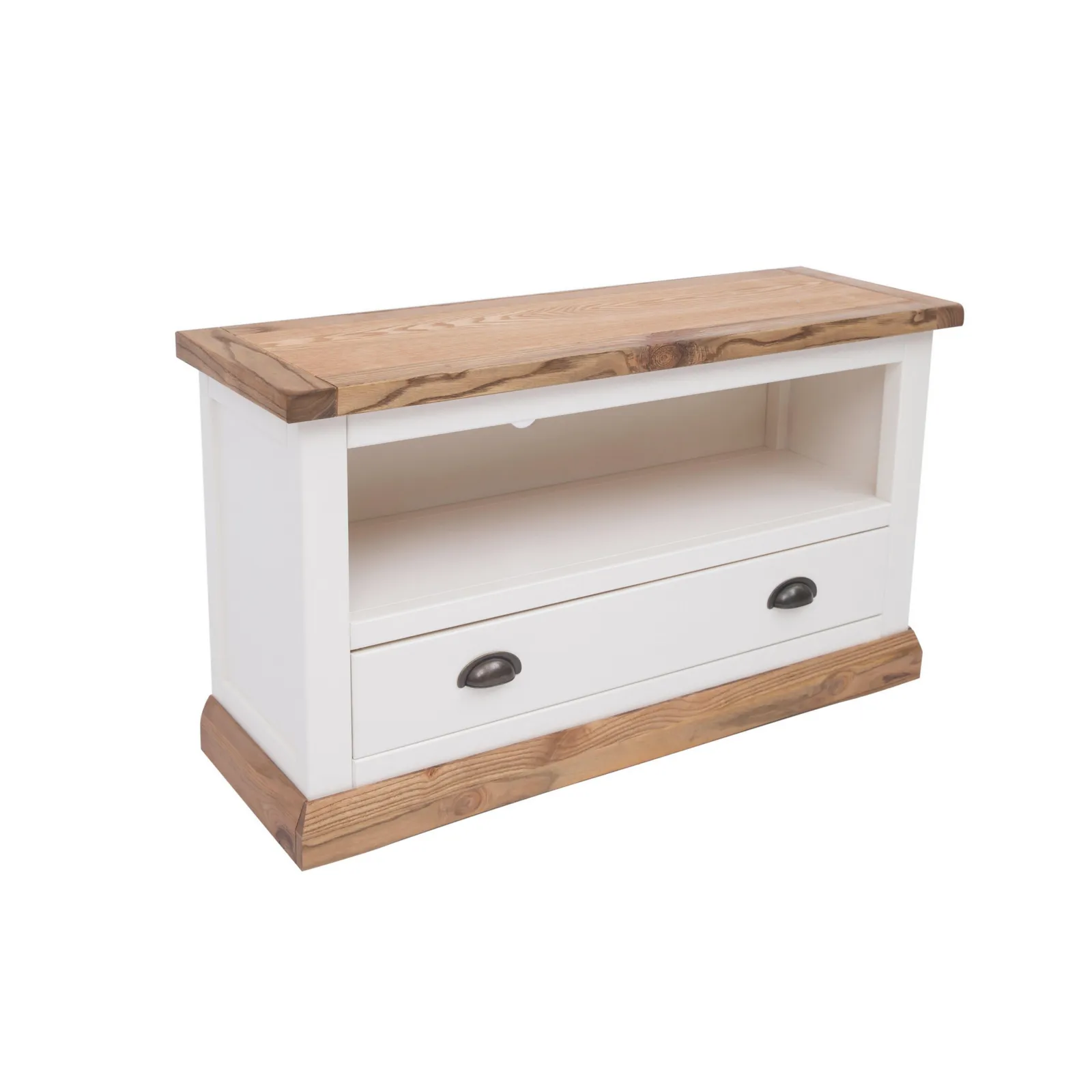Cabinet Bits Tropea Off-White 1 Drawer TV Cabinet Brass Cup Handle 3
