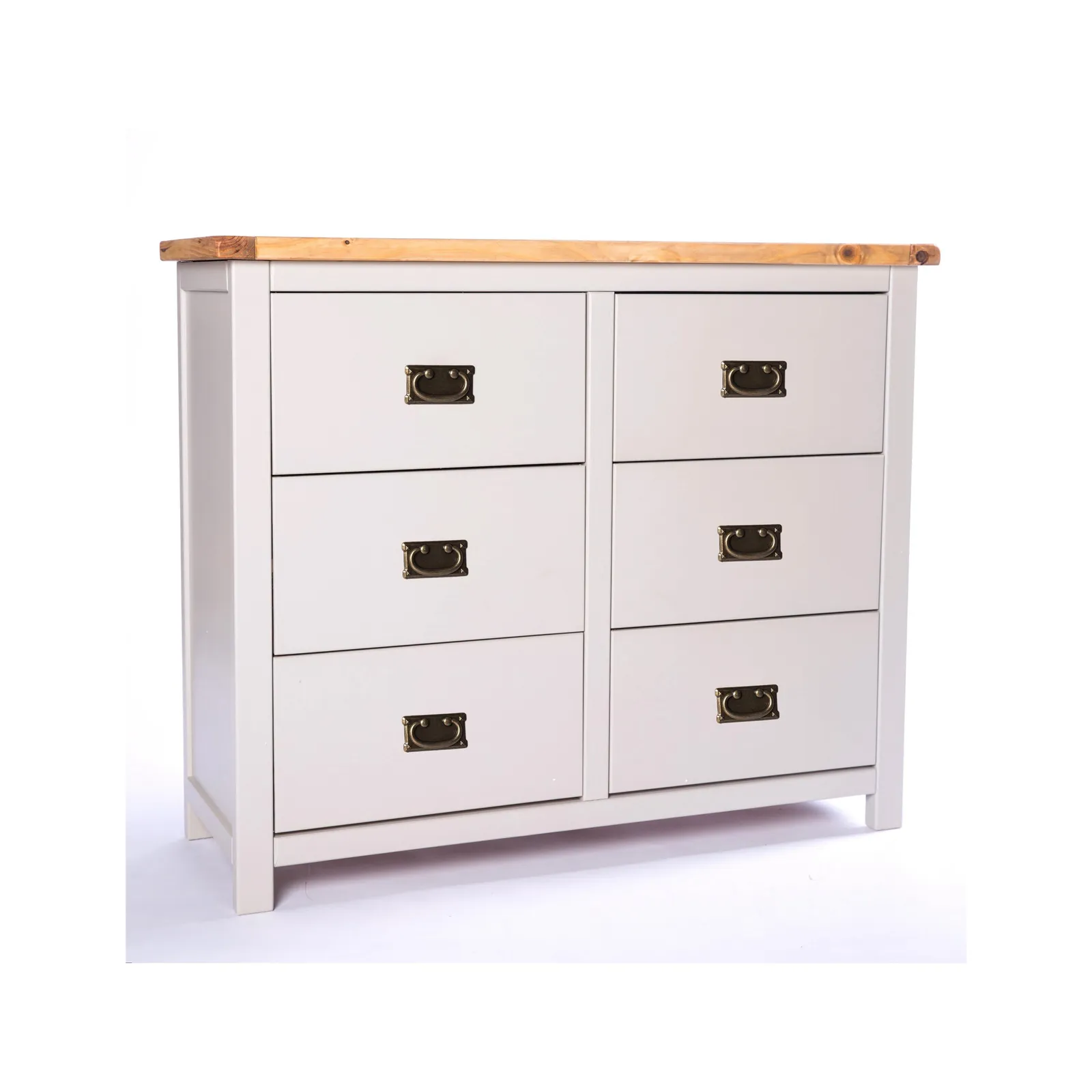 Cabinet Bits Argenta 6 Drawer Chest of Drawers Bras Drop Handle in Light Grey 2