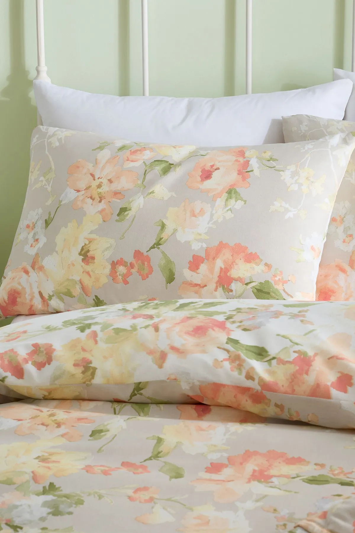 Dreams & Drapes 'Florette' Easy Care Floral Print Duvet Cover Set in Natural 2