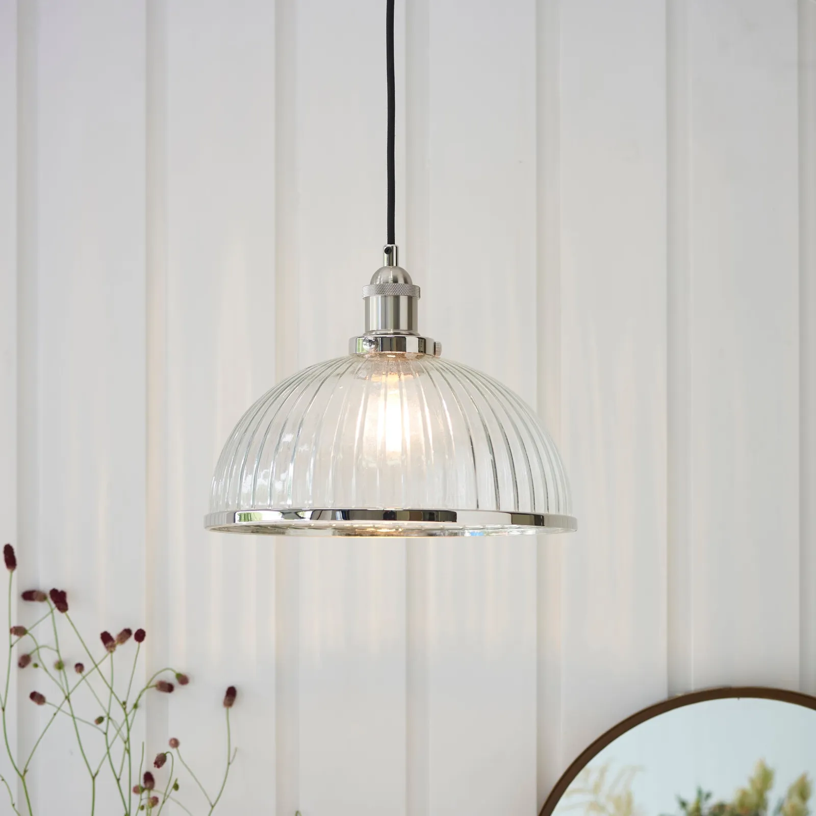Vogue Glass Paxson Pendant Fitting Nickel