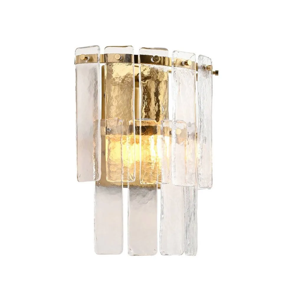 Netlighting Karine Wall Lamp & Handmade Glass E14 in Gold