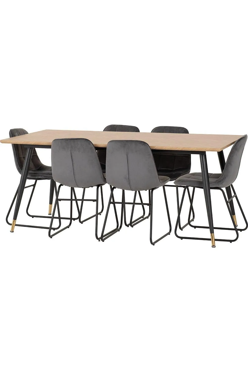 Seconique Hamilton Large Dining Set with Lukas Chairs in Grey 2