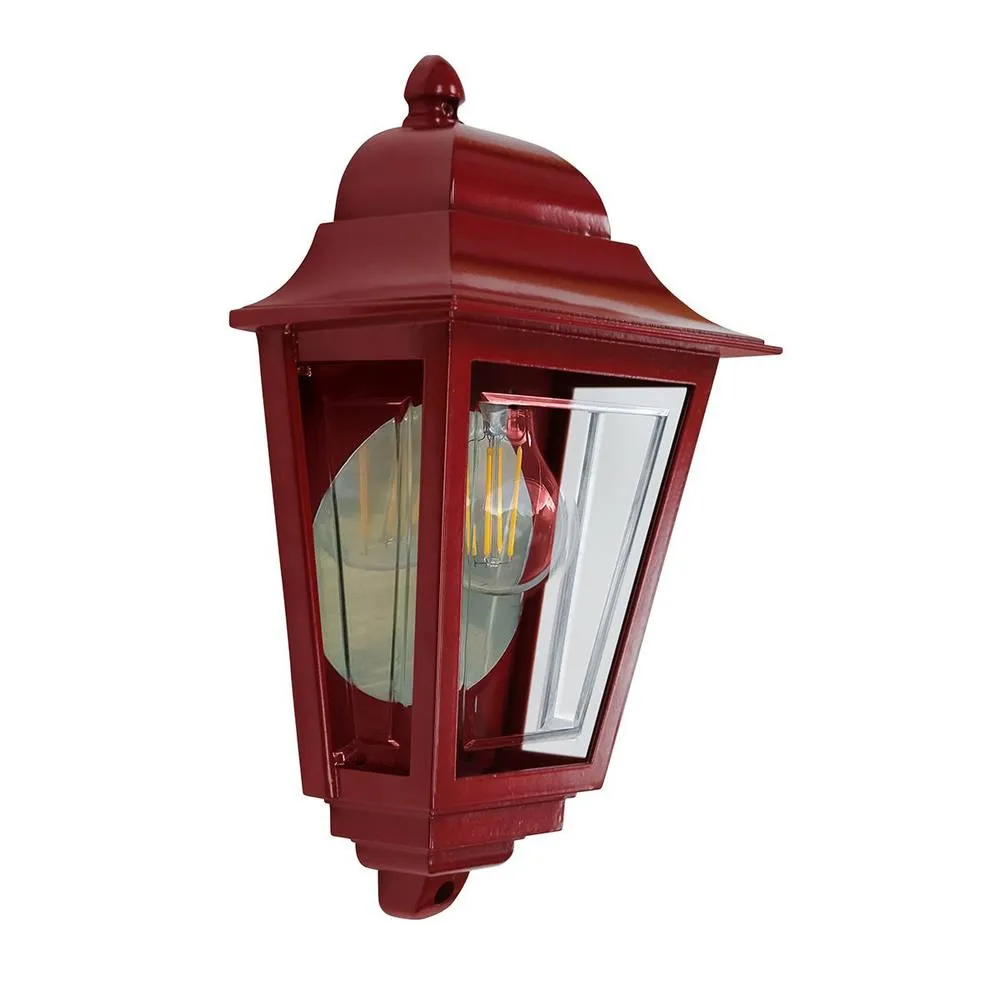 Netlighting Deco Lane 1 Light Half Outdoor Wall Lantern Red IP44