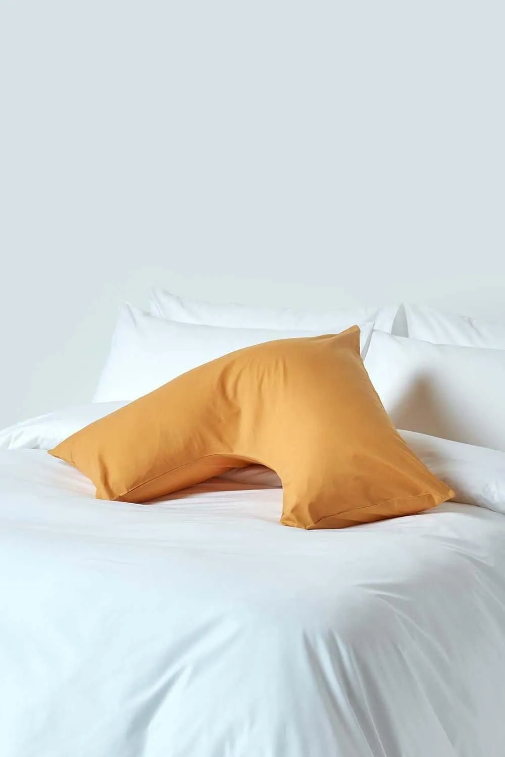 Homescapes Egyptian Cotton V Shaped Pillowcase 200 TC in Mustard 2